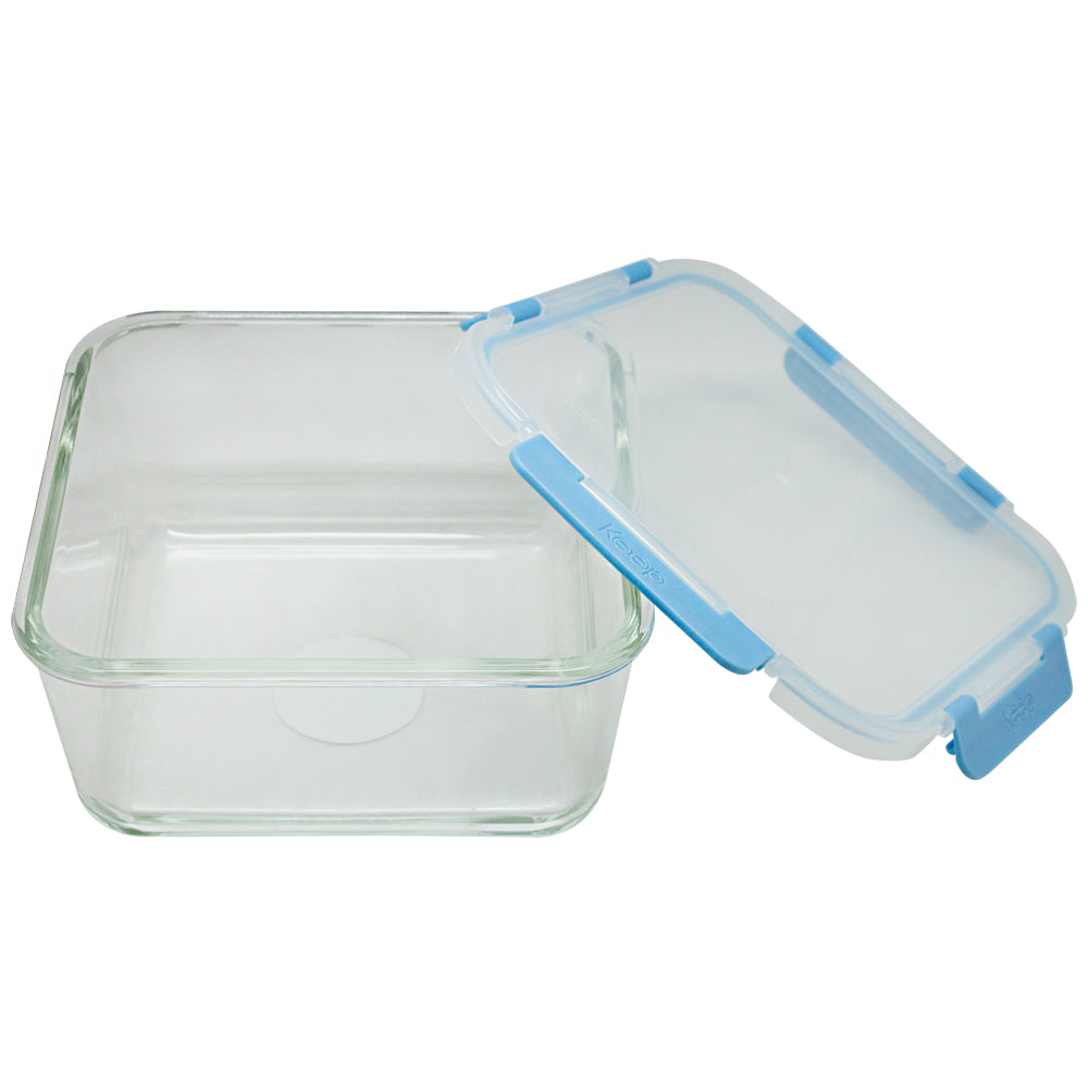 Contenedor Cuadrado Keep Hermético de Vidrio 2200ml