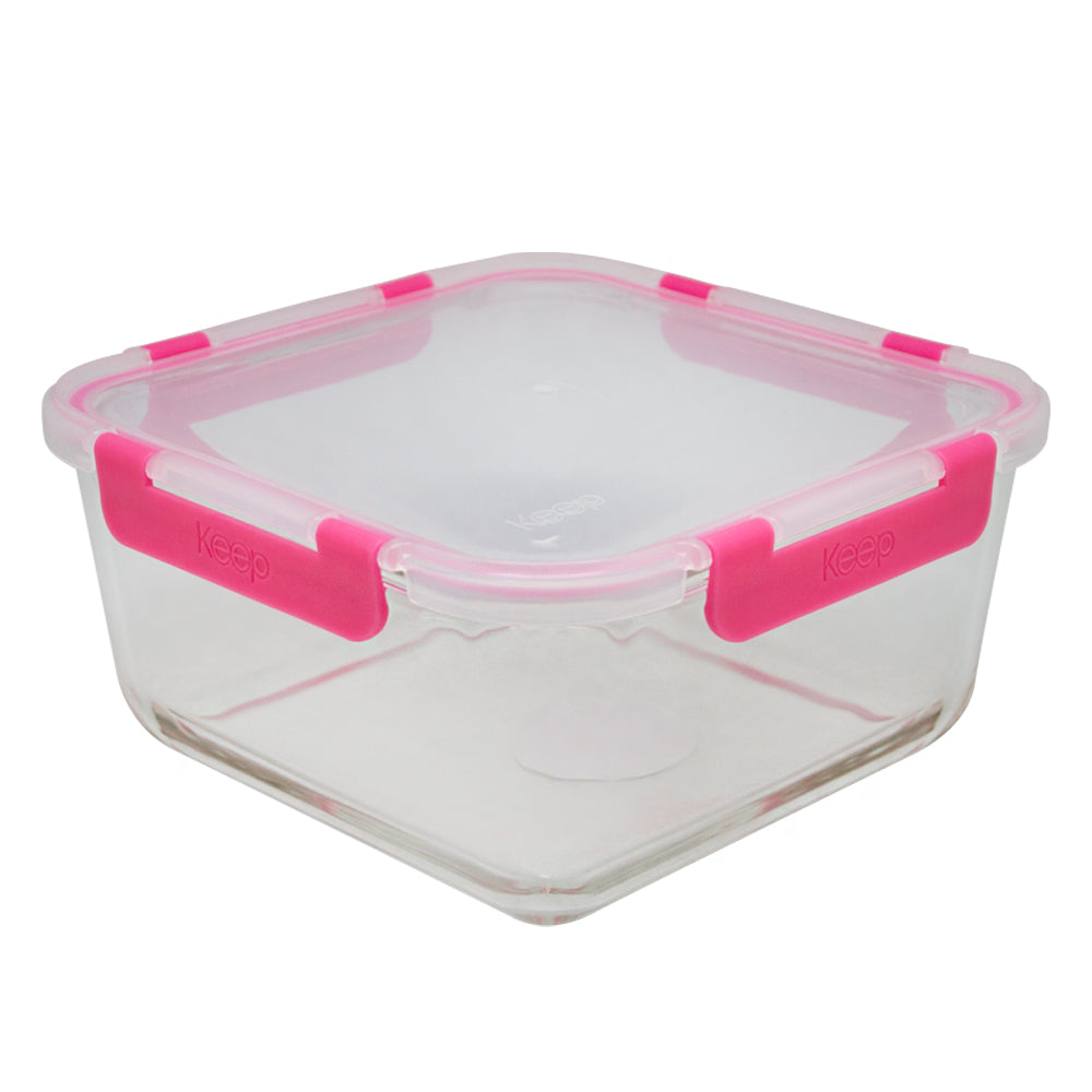Contenedor Cuadrado Keep Hermético de Vidrio 2200ml