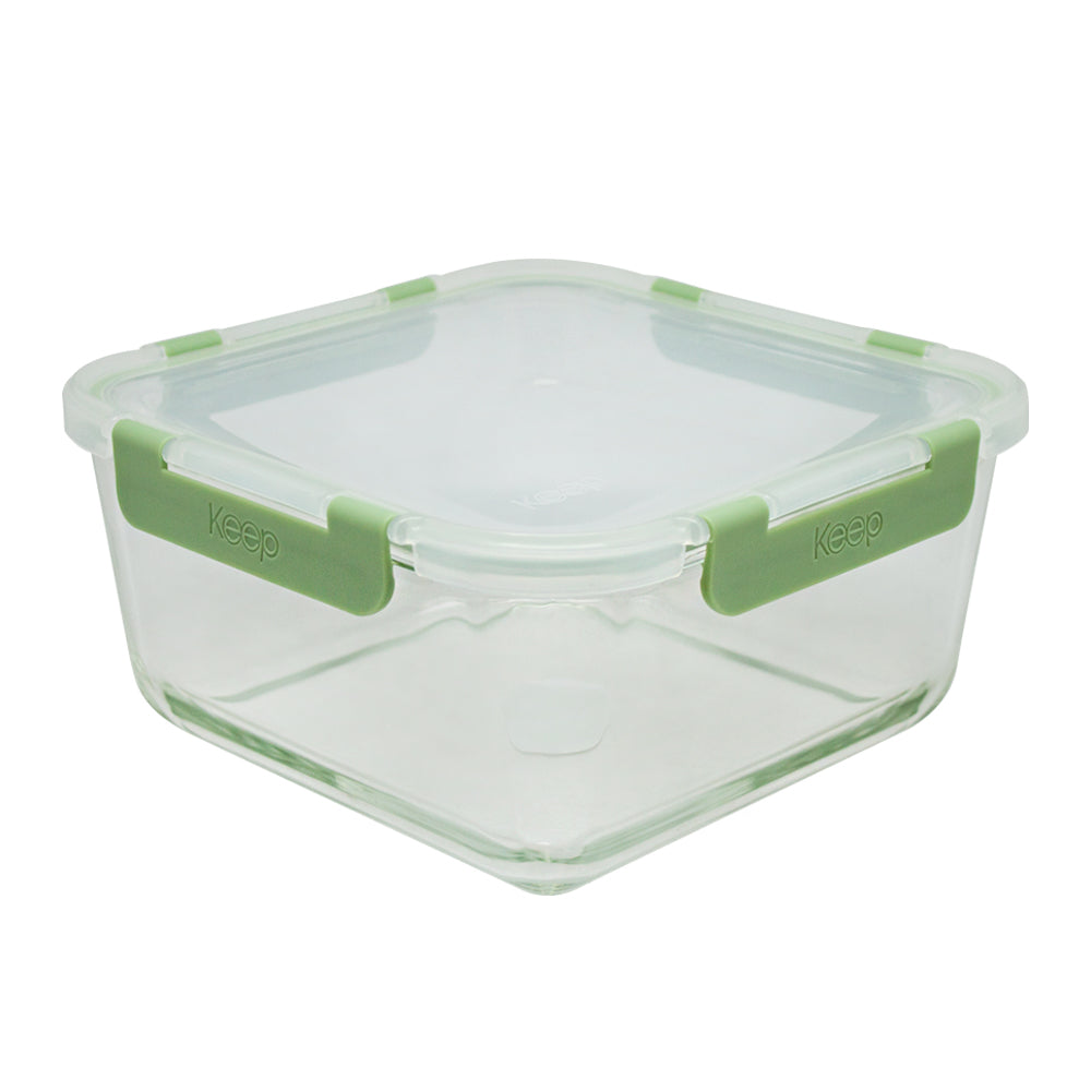 Contenedor Cuadrado Keep Hermético de Vidrio 2200ml