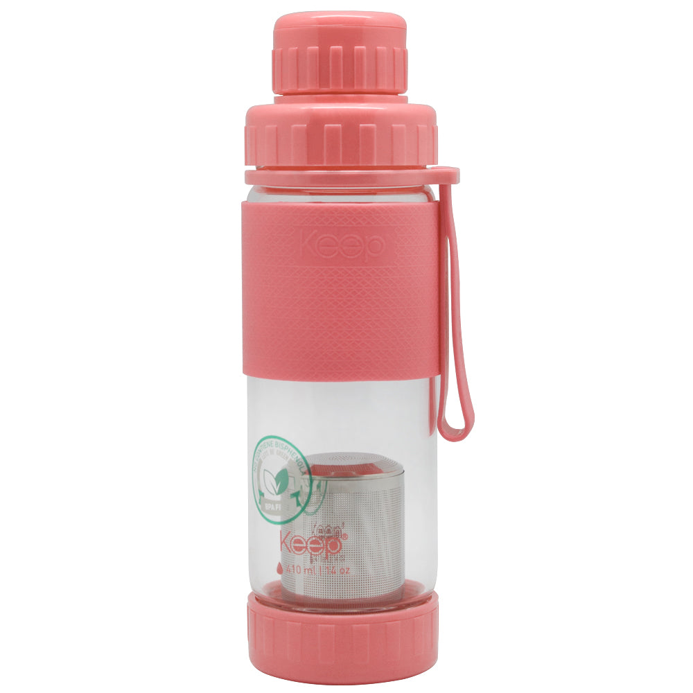 Botella Vidrio Keep con Infusor 410 ML