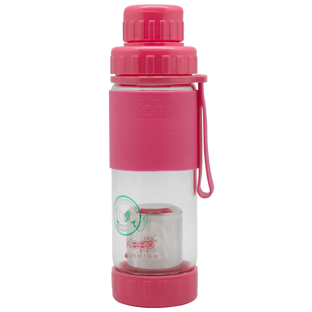 Botella Vidrio Keep con Infusor 410 ML