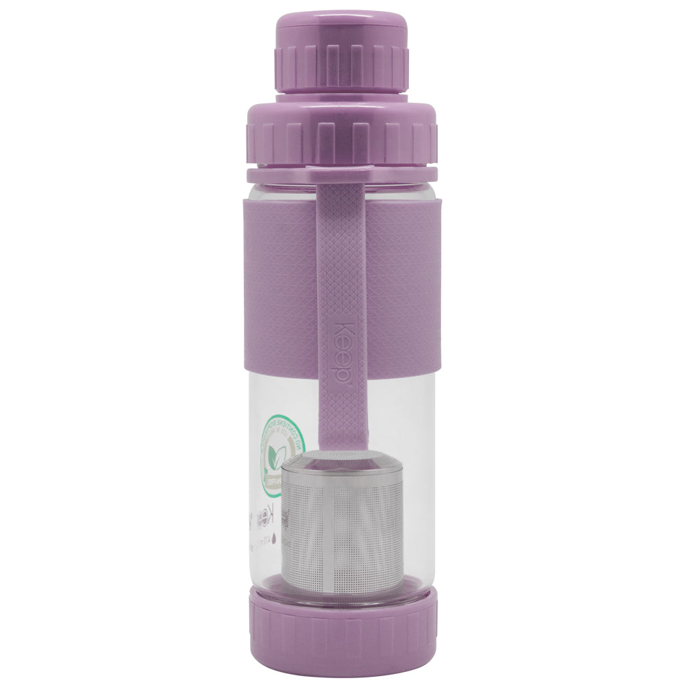 Botella Vidrio Keep con Infusor 410 ML