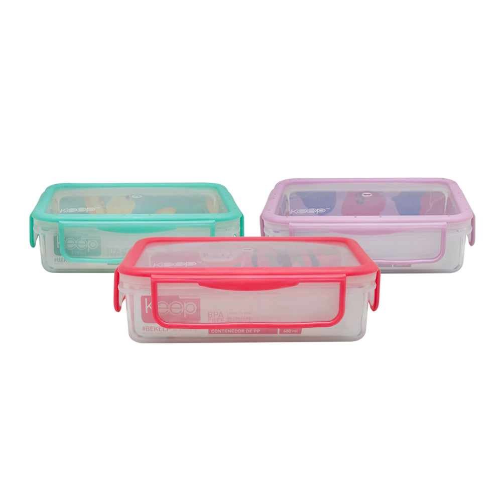 Contenedor Rectangular Keep Hermético 600ml