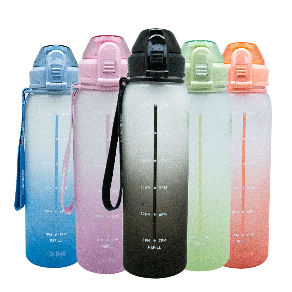 Botella Agua Marcador Horas Keep 1 L