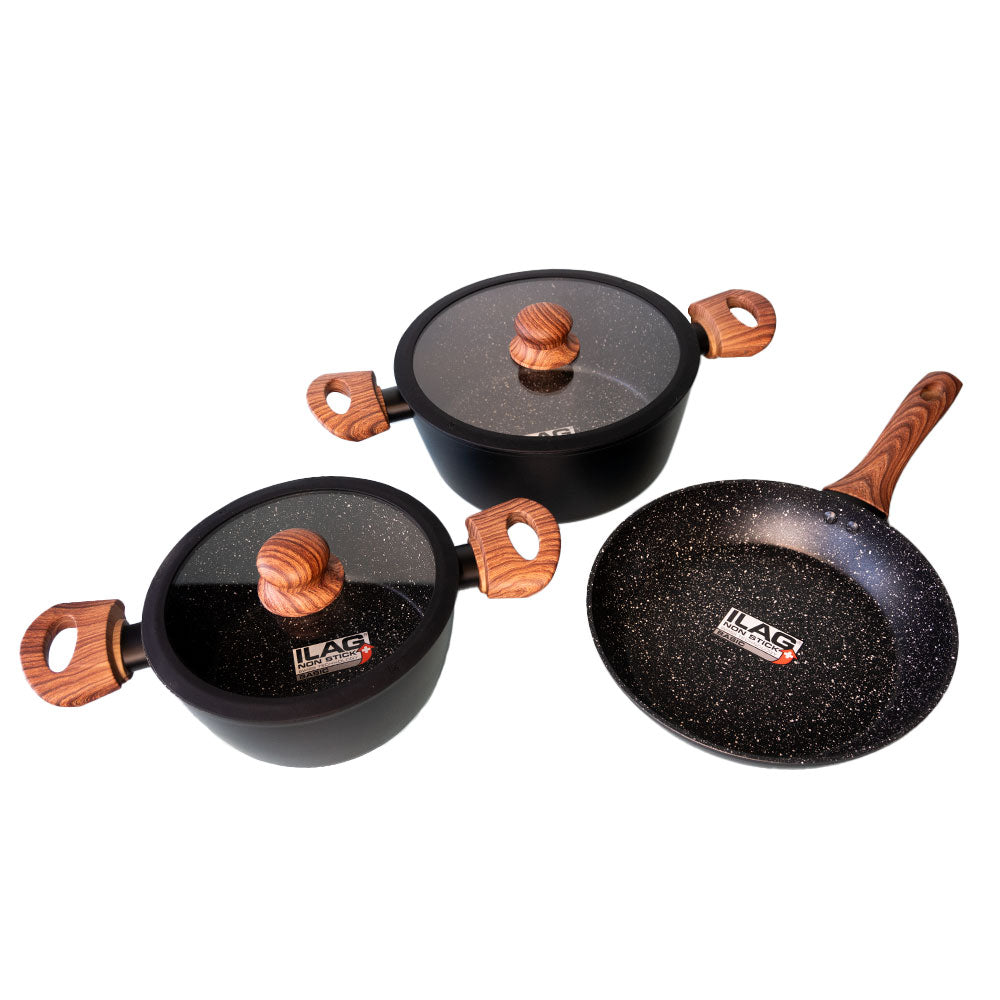 Batería de Cocina Antiadherente 5 piezas Keep Granite Line