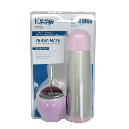 Mate Set + Termo Bala Keep Acero Inoxidable
