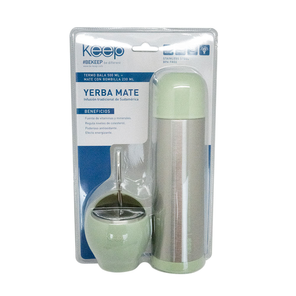 Mate Set + Termo Bala Keep Acero Inoxidable