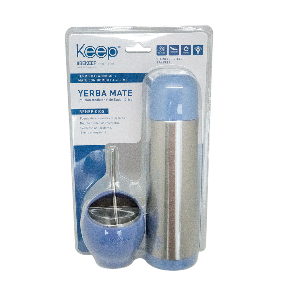 Mate Set + Termo Bala Keep Acero Inoxidable