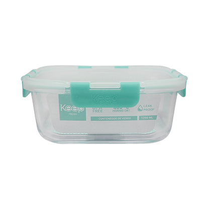 Contenedor Cuadrado Keep Hermético de Vidrio 1200ml