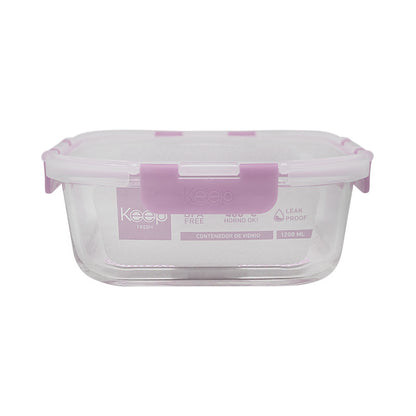 Contenedor Cuadrado Keep Hermético de Vidrio 1200ml