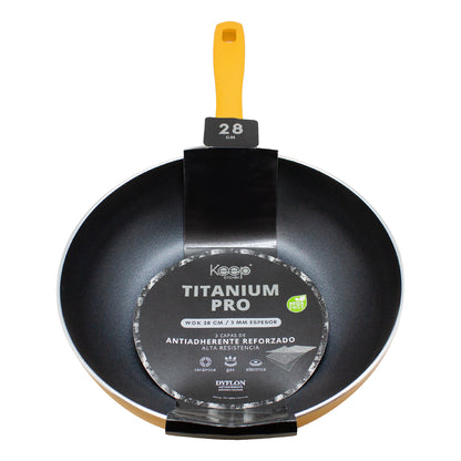 Wok Antiadherente 28cm Titanium Pro Keep