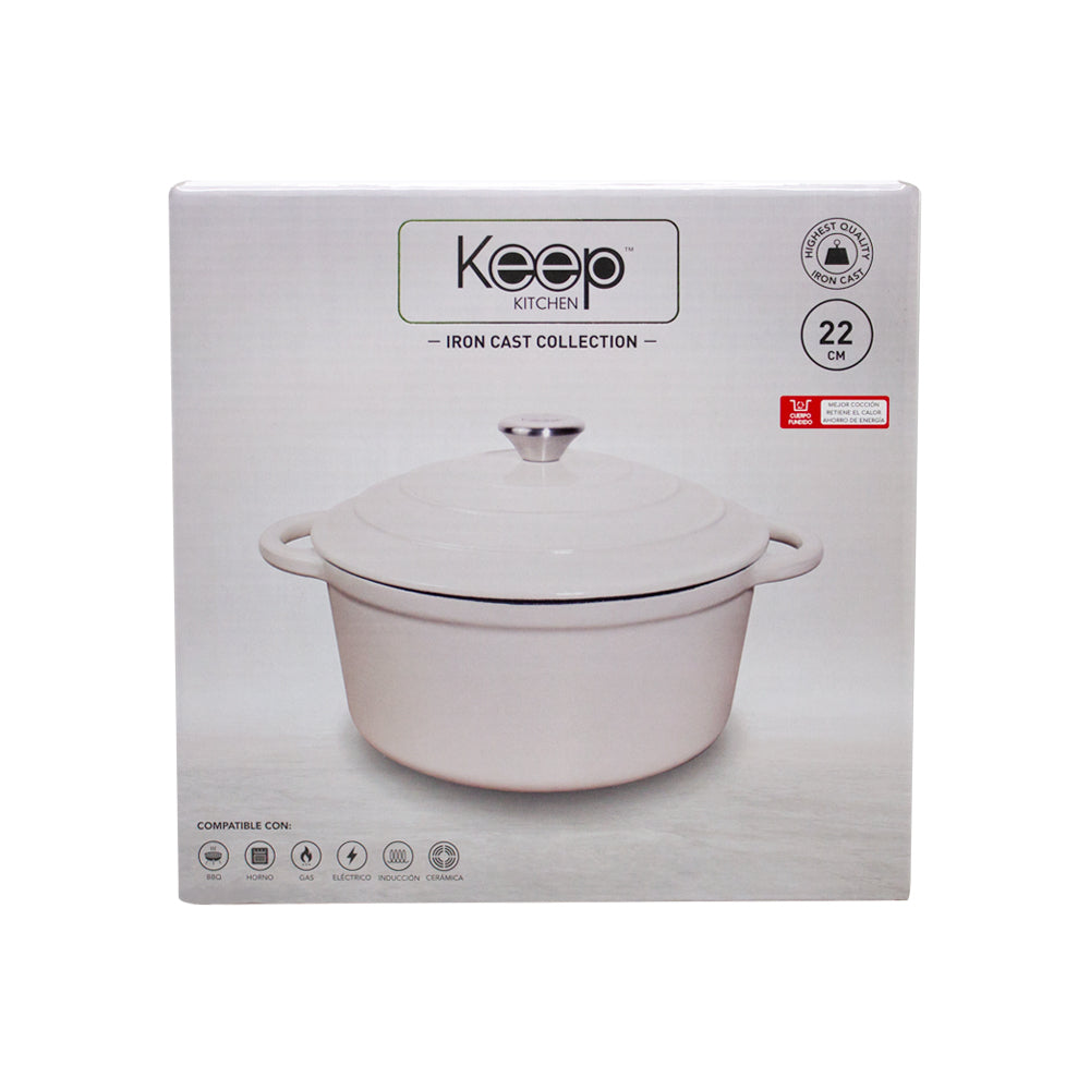 Olla 22cm Iron Cast White Keep
