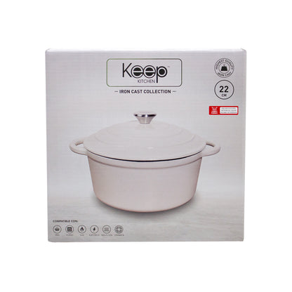 Olla 22cm Iron Cast White Keep