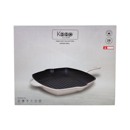 Sarten Grill 28cm Iron Cast White Keep