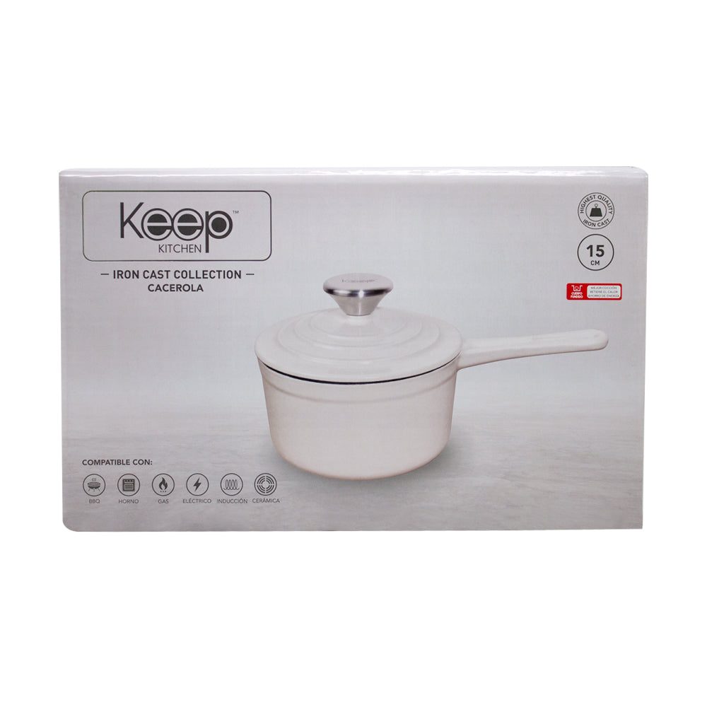 Cacerola 16cm Iron Cast White Keep