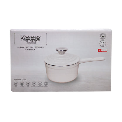 Cacerola 16cm Iron Cast White Keep