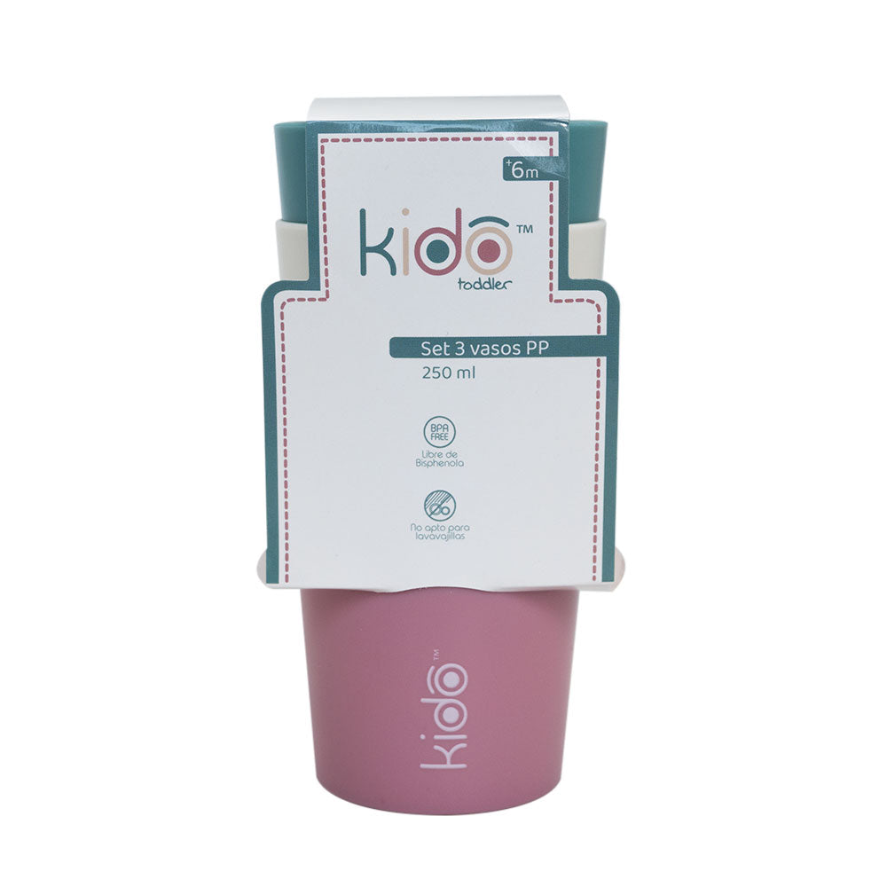 Set 3 Vasos Kido 250ml