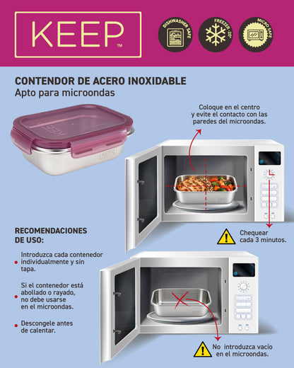 Contenedor Hermético Keep Acero Inoxidable 1300ml