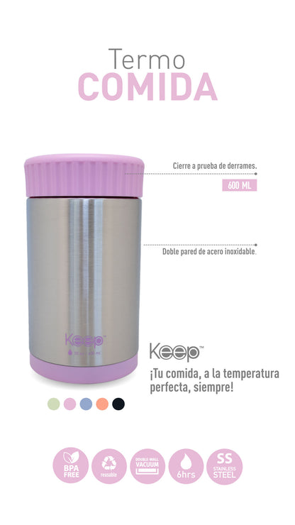 Termo Comida Keep Acero Inoxidable 600 ML