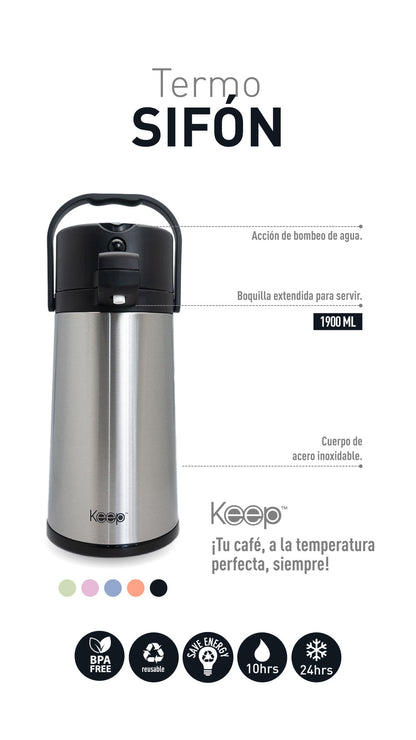 Termo sifón acero inoxidable Keep 1.9 L